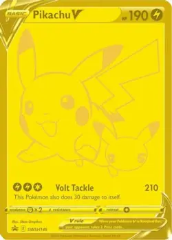 Moderately Played Pikachu V - SWSH145 - SWSH Black Star Promos Pokemon SWSH Blac - Image 1