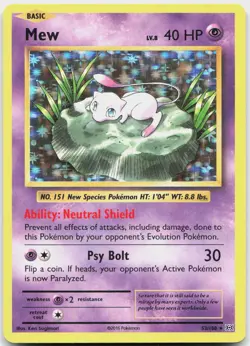 Mew 53/108 Holo Rare Evolutions Pokemon Holo Near Mint - Image 1