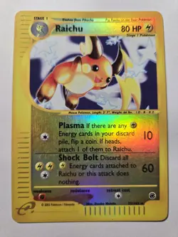 Raichu Reverse Foil Pokemon Expedition 25/165 Moderately Played - Image 1
