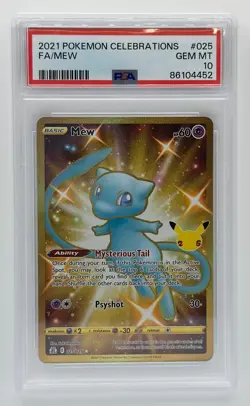 ~~~ Pokemon TCG - GEM MINT MEW Celebrations #025 - Secret Rare PSA 10 ~~~ - Image 1