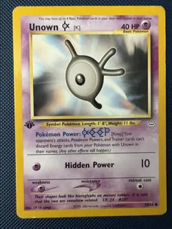 Unown [K] - 1st Edition - 58/64 Neo Revelation - Pokemon TCG - 2001 - Image 1