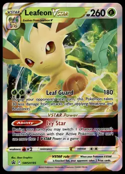Leafeon VSTAR SWSH195 JUMBO OVERSIZED Black Star Promo Pokemon Card - Image 1