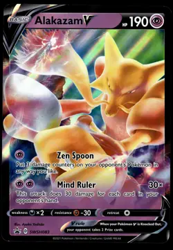 Alakazam V SWSH083 JUMBO OVERSIZED Black Star Promo Pokemon Card - Image 1