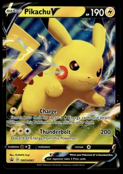 Pikachu V SWSH061 JUMBO OVERSIZED Black Star Promo Pokemon Card - Image 1