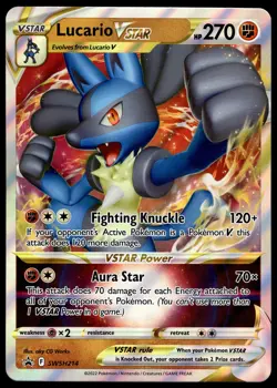 Lucario VSTAR SWSH214 JUMBO OVERSIZED Black Star Promo Pokemon Card - Image 1