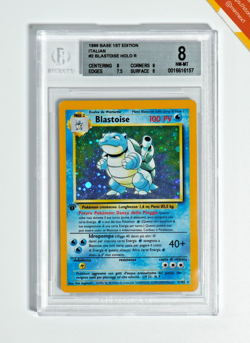 Pokemon BGS 8 Blastoise Holo 1st Edition Italiano Set Base #2 - Image 1