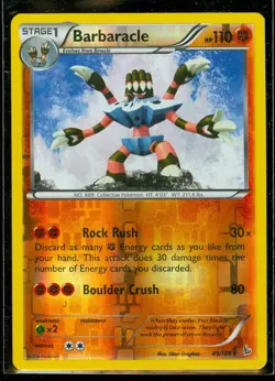 Pokemon BARBARACLE 49/106 - XY Flashfire - RARE Rev Holo - NEAR MINT/MINT - Image 1