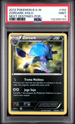 2012 POKEMON B&W NEXT DESTINIES PORTUGUESE #102 ZOROARK-HOLO PSA 9 - Image 1