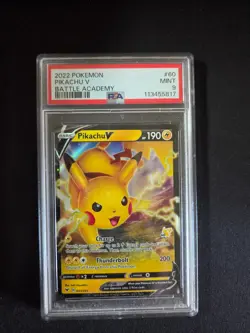 Pokemon 2022 Pokemon Pikachu V #60 Battle Academy PSA 9 - Image 1