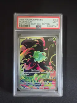 Pokemon 2025 Bulbasaur Mega Evolution Box Topper # 133 PSA 9 - Image 1