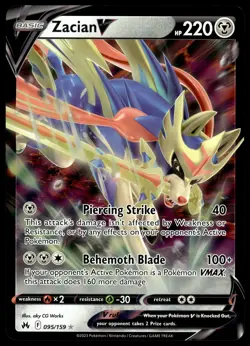 Zacian V 095/159 JUMBO OVERSIZED Black Star Promo Pokemon Card - Image 1