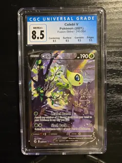 2021 Pokemon Celebi V Fusion Strike Alternative Full Art 245/264 Cgc Uni Grd 8.5 - Image 1