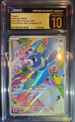 Pokemon TCG Popplio Promo Holo CGC Pristine 10 Black Star 045 70 HP 2026 - Image 1