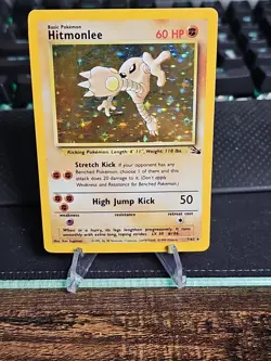 Pokemon Hitmonlee 7/62 Fossil Holo - Moderate Play - Image 2