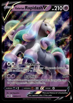 Galarian Rapidash V SWSH111 JUMBO OVERSIZED Black Star Promo Pokemon Card - Image 1