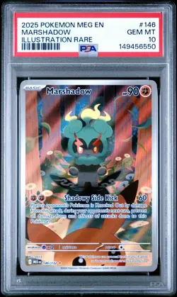 2025 POKEMON MEG EN-MEGA EVOLUTION ILLUSTRATION RARE #146 MARSHADOW PSA 10 - Image 1