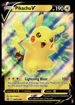 Pikachu V SWSH198 JUMBO OVERSIZED Black Star Promo Pokemon Card - Image 1