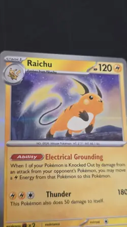 Pokemon TCG Raichu Holo Card 026/165 SV Scarlet & Violet 151 Series - Image 2