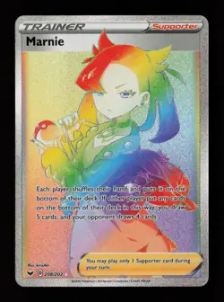 Marnie 208/202 Rainbow Rare Sword & Shield Pokemon Cards - Image 1