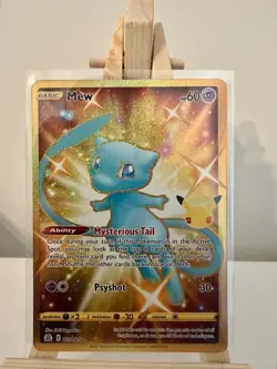 Mew 025/025 Secret Rare Celebrations 25th Anniversary Gold Pokemon Card TCG NM - Image 3