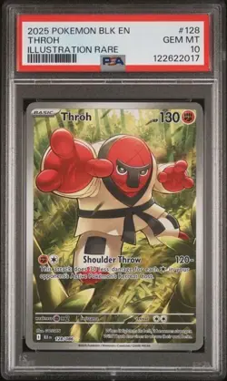 Pokemon 2025 Throh 128/086 Illustration Rare Black Bolt GEM MINT PSA 10 - Image 1