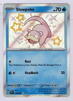 Slowpoke 116/091 Shiny Rare Paldean Fates Pokemon Holo Near Mint - Image 1