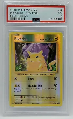 2016 Pokemon XY Evolutions Reverse Foil #35 - PSA 7 - PIKACHU - Image 1
