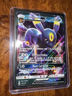 Umbreon GX Card 80/149 Sun & Moon Base Set Ultra Rare SM Holo Light Play LP - Image 1