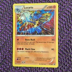 Pokemon TCG Lucario XY140 Black Star Promo Cosmos Holo Steam Siege LP+ / NM- - Image 2