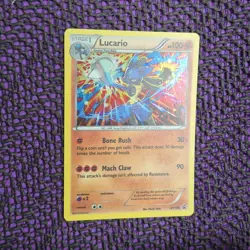 Pokemon TCG Lucario XY140 Black Star Promo Cosmos Holo Steam Siege LP+ / NM- - Image 4