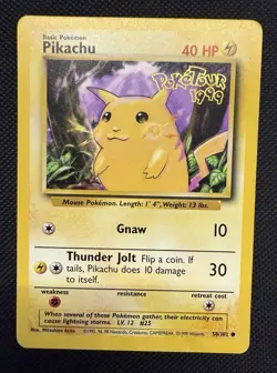 Pokemon TCG Pikachu Australia Poketour 1999 Stamp. Base Set Promo. MP. - Image 1