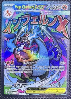 Pokemon TCG Mega Charizard X EX 023 Me: Mega Evolution Promo Full Art Holo 360HP - Image 1