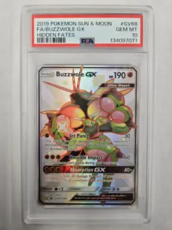 Buzzwole GX Hidden Fates Shiny Vault SV68 2017 Holo PSA 10 Pokemon - Image 1