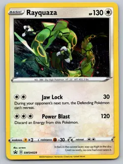 Rayquaza SWSH029 Cosmo Holo Pokemon Near Mint - Image 1