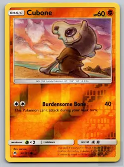 Cubone 57/131 Common Forbidden Light Pokemon Reverse Holo Near Mint - Image 1