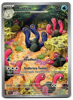 Wugtrio 224/091 - 🌊 Paldean Fates Illustration Rare Pokemon TCG 🖤 - LP - Image 1