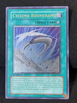 YuGiOh Cyclone Boomerang SOI-EN042 Ultimate Rare 1st Edition LP - Image 1