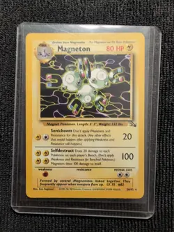Magneton 26/62 Fossil Unlimited Edition Regular Card 1999 WOTC Pokemon LP - Image 1