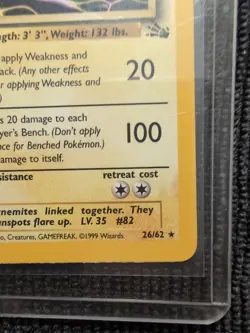 Magneton 26/62 Fossil Unlimited Edition Regular Card 1999 WOTC Pokemon LP - Image 5
