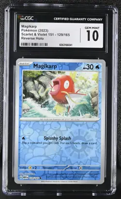 Pokemon Card CGC 10 MAGIKARP Reverse Holo #129 Scarlet & Violet 151 English - Image 1