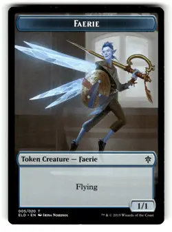 Faerie Token 5 Token Throne of Eldraine Magic: The Gathering Near Mint - Image 1