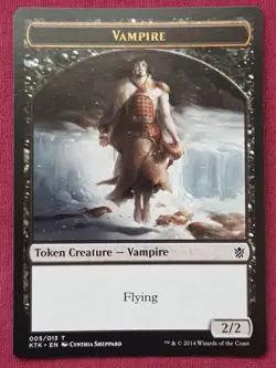 Magic The Gathering KHANS OF TARKIR VAMPIRE token card MTG - Image 1