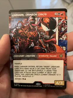 MTG Marvel Spider-Man - Carnage, Crimson Chaos - SPM R0227 Showcase Borderless - Image 1