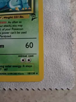 Venusaur 18/130 Base Set 2 2000 Holo Rare Vintage WOTC Pokemon Card - Image 4