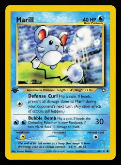 Marill 66/111 Common 1st Edition Neo Genesis Pokemon Card - Image 1