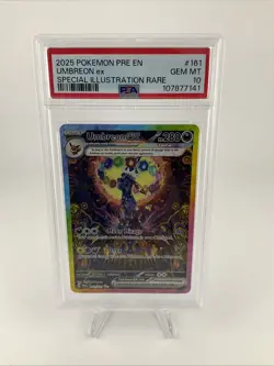 2025 Pokemon PRE EN Special Illustration Rare #161 Umbreon ex PSA 10 GEM MINT - Image 1