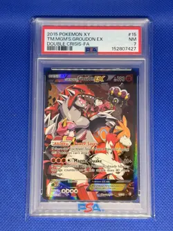 2015 Pokemon XY Double Crisis #15 FA Team Magma's Groudon EX PSA 7 NM - Image 1