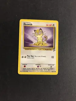 Pokemon Meowth 2nd Base Set 80/130 - Image 1