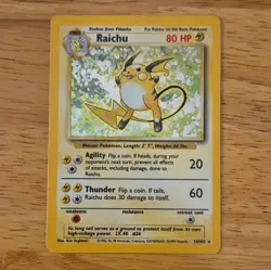 Wizards Raichu Pokemon Holo Rare Base Set 14/102 1999 English Ken Sugimori - Image 1