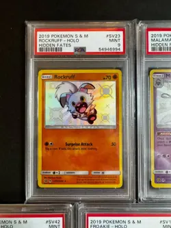 Hidden Fates PSA 9 Lot of 5 Shiny Vault Pokemon Gible Rockruff Malamar Froakie - Image 2
